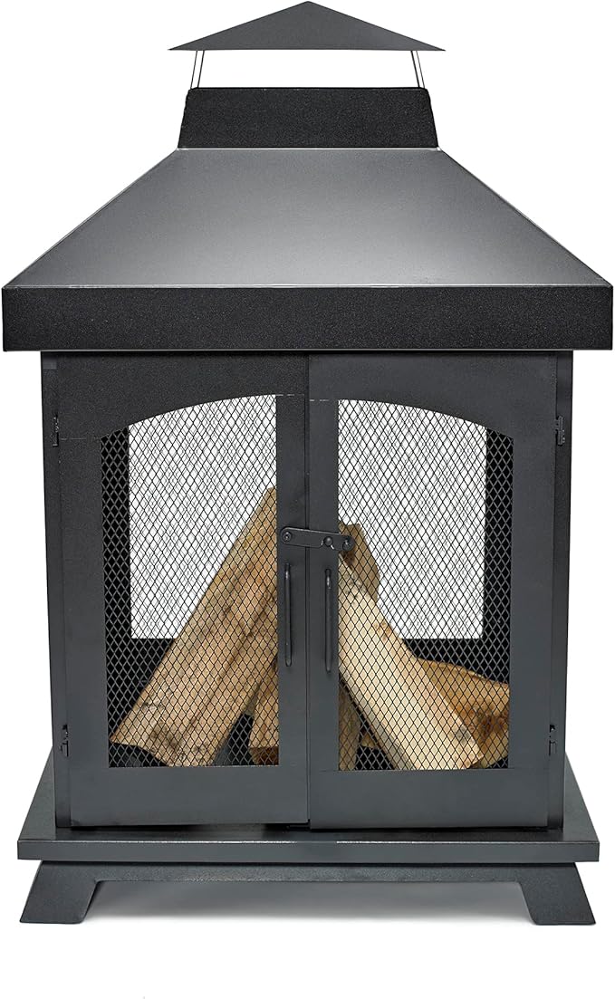 Endless Summer 45" Wood Burning Steel Outdoor Fireplace