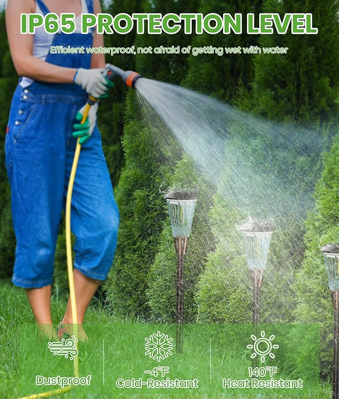 Bright Solar Lights Outdoor 6 Pack, 2-in-1 Cool&Warm Solar Pathway Lights, Pathway Landscape Lighting Waterproof IP65, Auto On/Off Outdoor Light for Yard Walkway Garden Driveway Landscape