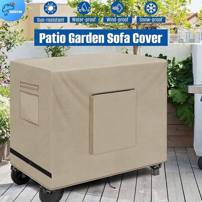 SIRUITON Outdoor Bar Cart Cover for 36 Inch Portable Outdoor Table, Heavy Duty 600D Oxford Fabric Outdoor Waterproof BBQ/Worktable Metal Movable Table Cover