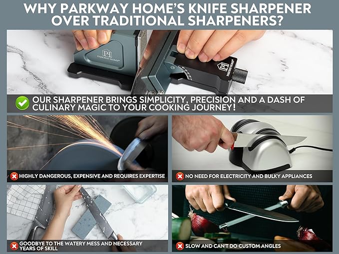 Replacement Whetstone Plates Set – Includes 3 Plates: #400, #800, and #1000 Grit for Precision Sharpening & Honing - Compatible Only with Parkway Home Adjustable Rolling Knife Sharpener