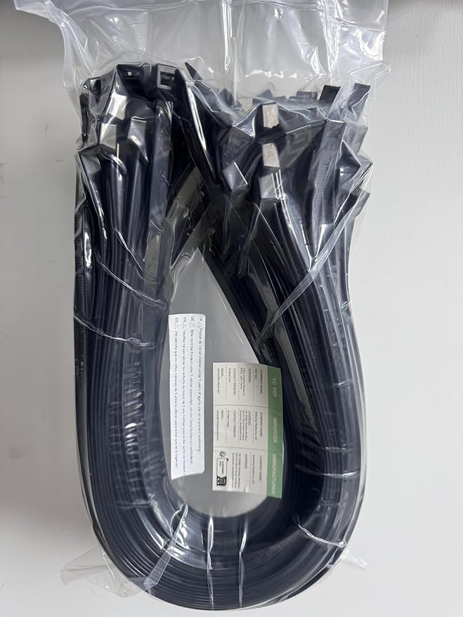 XINGO 16 inch Black Zip Ties Heavy Duty 60 PCS, 250 LBS Ultra Strong Plastic Wire Ties, Large Cable Ties Extra Long Tie Wraps, Indoor and Outdoor UV Resistant