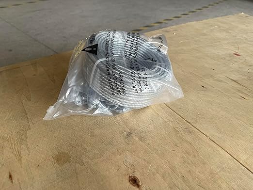 M6 Turnbuckles for Cables Wire Kit, 3/16" PVC Coated Steel Cable Kit w/ 7×7 Strand Core & 100Ft Wire Rope Tensioner Strainer for String Light Hanging/Deck Stair Railing/Shade Sail/Clothes Line