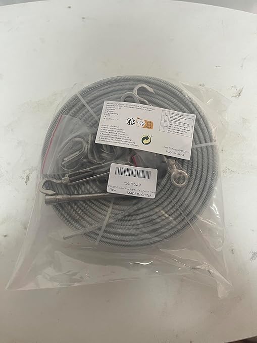 3/16 Wire Rope Kit, 100ft Vinyl Coated Galvanized Steel Cable with M5 Turnbuckles for Cables Wire, Rope Clamp & Thimble, 7X7 Strand Aircraft Cable for Anchored Shed, Fencing, Sunshade
