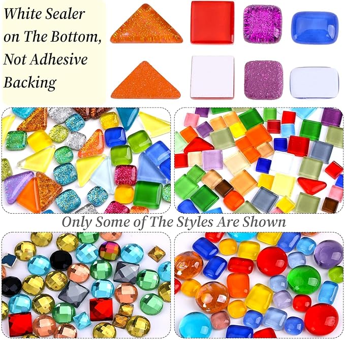 3200 Pcs Colorful Irregular Crystal Mosaic Tiles, 6.6lb Tiny Mosaic Tile DIY Hobbies Children Handmade Crystal Craft for Craft Bathroom Kitchen Home Decoration DIY Art Projects