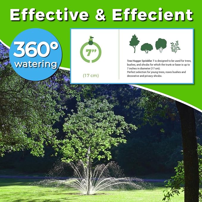 Tree Sprinkler with 360° Outward Direction | Water Sprinkler for Trees That Reaches The Nutrition Zone for Tree Root Watering (7")