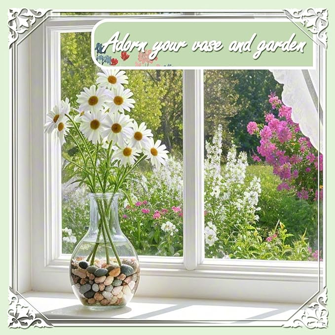 5lbs Natural River Rocks, Polished Pebbles for Plants Garden, 0.3-0.8 inch Decorative Countryside Stones, Ideal for Fish Tank, Vases, Home Decor and Garden Landscaping,Countryside