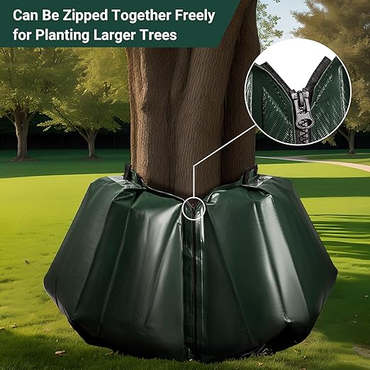 Tree Watering Bags 20 Gallon, Slow Release Gator Bags for Trees, Durable PVC Tree Drip Irrigation Bags with Heavy Duty Zipper, Deep Root Targeting - 5 Pack