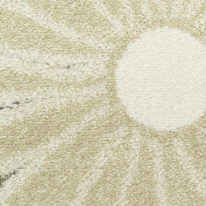 Nourison Aloha Ivory Sage 2'8" x 4' Area Rug - Easy Clean, Non Shedding, Bed Room, Living Room, Dining Room, Kitchen (3' x 4')