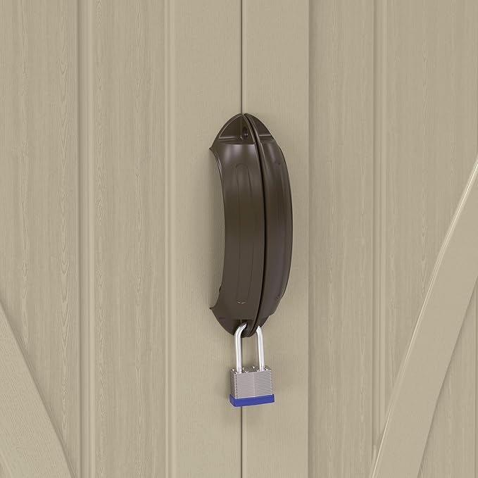 Suncast 54 Cubic Feet Vertical Storage Shed with Durable Plastic Construction, Multiple Wall Panels and Ample Space for Outdoor Storage