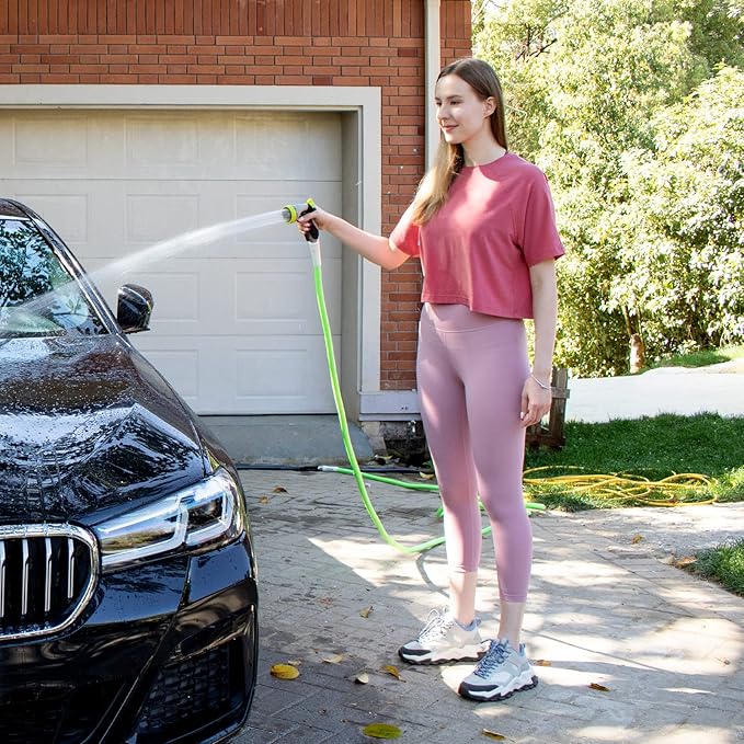 Fevone Garden Hose 50 ft, Heavy Duty Water Hose, Hybrid Polymer, Kink Resistance, Lightweight, Flexibility, Durability, Leak Free, Aluminum Fittings, 3/4" GHT, 5/8" ID, 600 Psi, Drinking Water Safe