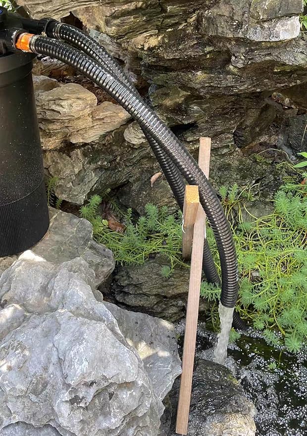 PEISONGFFI 1" ID- 10 Ft Corrugated Water Hose Black Corrugated Strong Flexible Pond PVC Sump Pump DischargeTubing