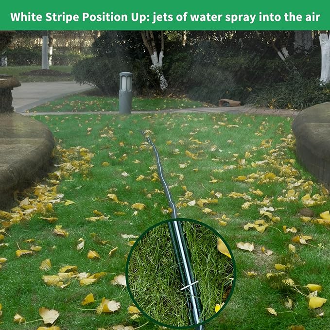 100 FT （50FT*2 Flat Sprinkler Hose for Lawn Watering Garden Soaker Hose with Holes, Heavy Duty Lightweight No-Kink Water Hose with Stakes, Irrigation Hose, Great Fun for Kids and Dog