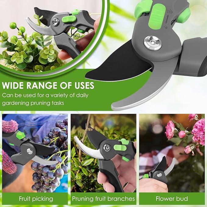 2 Pcs Pruning Shear Sturdy Steel Hand Pruner with Ergonomic Handle Efficient Gardening Shear Versatile Garden Pruner for Men Women Gardener
