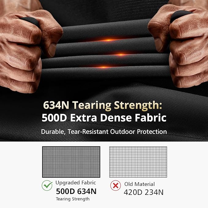 QH.HOME Winter Patio Heater Covers, [2025 Upgraded Tear-Resistant Fabric] Waterproof with Robust Zipper ,Height fit 87"-92",Dustproof/Wind/Sunlight/Snow-Resistant, 2 Pack-Black