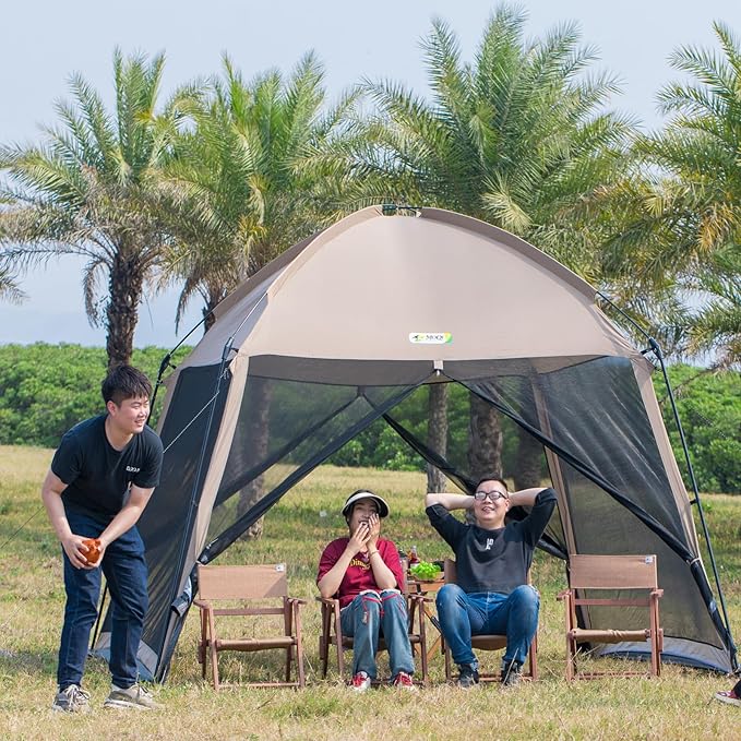 11x11 Ft Screen House Tent - Instant Pop Up Mesh Canopy Shelter with Waterproof & Sunshade Roof, Easy Setup for Camping, Backyard, Beach, Picnic