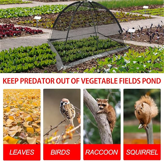 Pond Cover Dome: Protective Netting Tent for Outdoor Fish Koi Ponds Garden Leaves Vegetable Plant Care Use 5X7FT