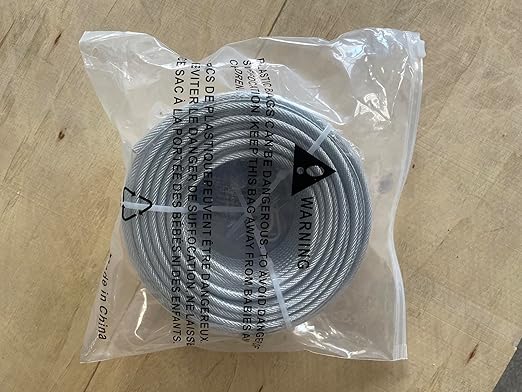 3/16" Wire Rope, 304 Stainless Steel Turnbuckle Wire Tensioner Kit, 100 Ft PVC Coated Steel Cable w/ 7×7 Strand Core for Decking Stair Railing, Shade Sail, String Light Hanging, Clothes Line