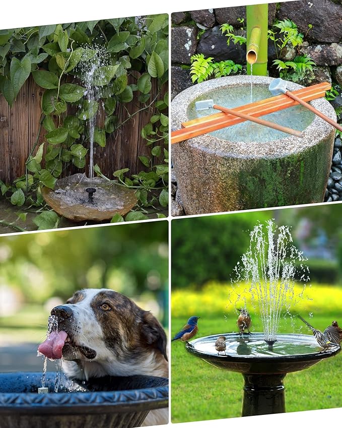 Biling Solar Water Fountain for Bird Bath, 3.5W Solar Water Pump Outdoor with 10ft Cable, 4ft Tubing, Solar Pond Pump for BirdBath, Garden Small Ponds (Need Direct Sunlight)
