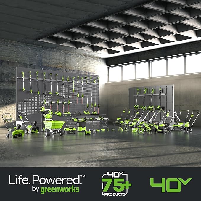 Greenworks 40V 25" Brushless Cordless (Self-Propelled) Lawn Mower (75+ Compatible Tools), (2) 4.0Ah Batteries and Dual Port Rapid Charger Included