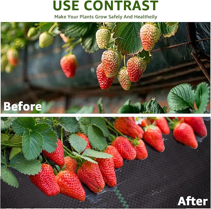 Heavy Duty Weed Barrier, 3.2oz Black Weed Blocker Fabric, Garden Fabric Weed Barrier, Weed Control Fabric Ground Cover, Landscape Fabric for Road, Gardening Mat (4FT*300FT)