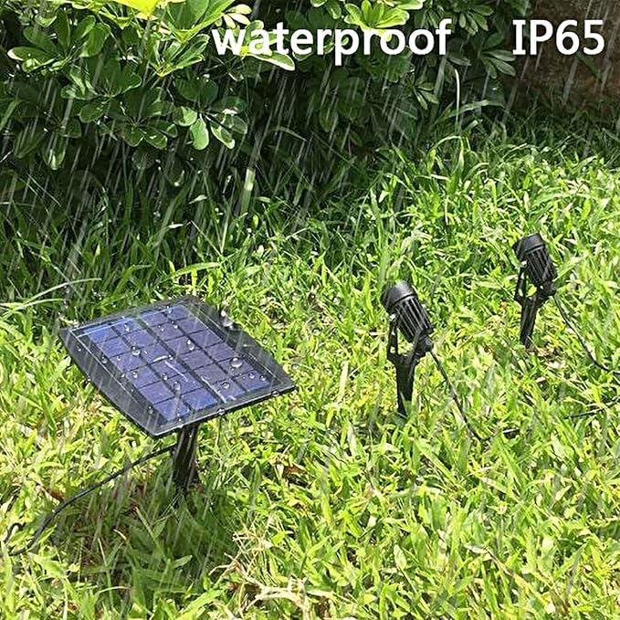 DLLT LED Solar Spot Lights Outdoor Landscape Spotlights, 2-in-1 Solar Powered Wall Lights-Low Voltage Outdoor Landscaping Light for Garden Yard Lawn Pathway Landscape Downlight, Warm White,Auto on/off