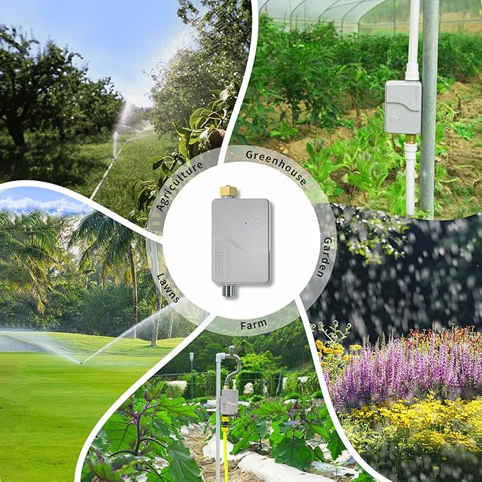 ECOWITT Wittflow Sprinkler Timer, WFC01 Smart Watering Timer, Need to Connect to GW2000 Wi-Fi Hub, Built-in Water Flow Meter and Temperature Sensor, NPT Thread, Intelligent Irrigation