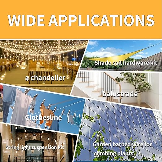 Wire Rope Kit,165FT 1/8" Vinyl Coated Stainless Steel Wire,Turnbuckles for Cables Wire,Metal Wire for Outdoor String Lights Hanging,Garden Wire,Clothes Line Cable