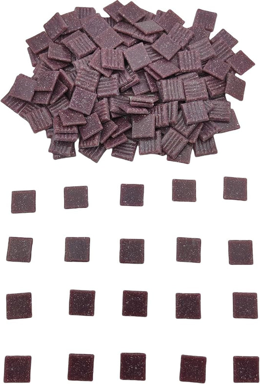 3/4 inch Quartz Glass Mosaic Tiles for Crafts, 1.1 LB, Square Mosaic Pieces for DIY Picture, Home Mosaic Decoration (Purple)