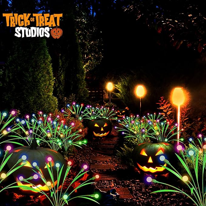 ZGWJ Solar Garden Lights, New Upgraded Swaying Light, Solar Outdoor Lighting Firefly for Patio Pathway Outdoor Decor (Colorful, 2 Pack)