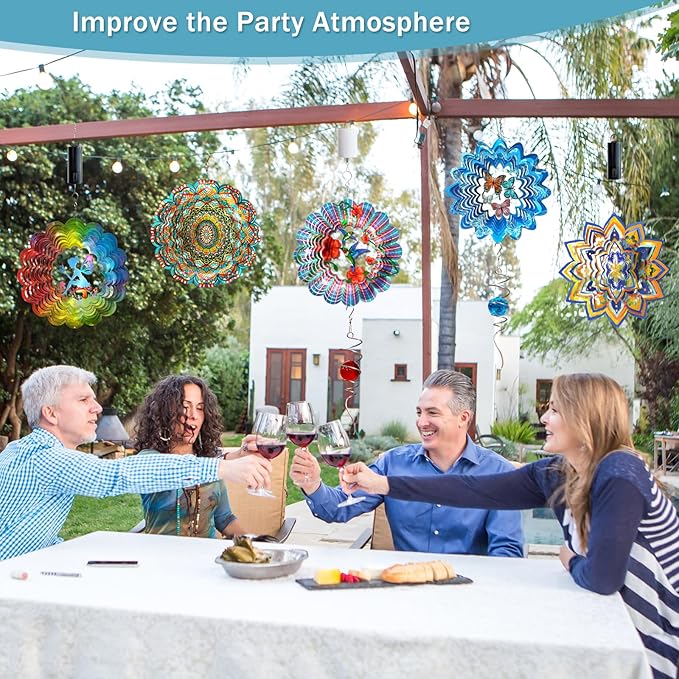 Wind Spinner - Fairy Wind Spinners Outdoor, Hanging Wind Sculpture, 3D Metal Fairy Wind Catcher, Kinetic Garden Decoration Yard Art Decor, Lovely Gifts for Mother Wife Sister Daughter Girl