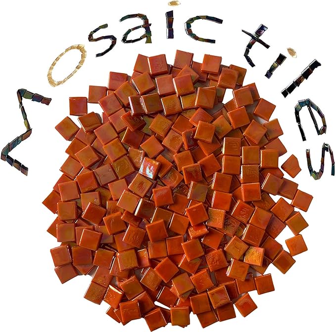 SMEIINIK 1.1lb/500g Iridescent Glass Mosaic Tiles for Crafts, Art & DIY Projects, Stained Glass Pieces, Mosaic Materials (WJ95-10)