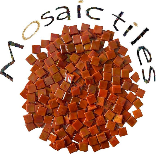 SMEIINIK 1.1lb/500g Iridescent Glass Mosaic Tiles for Crafts, Art & DIY Projects, Stained Glass Pieces, Mosaic Materials (WJ95-10)