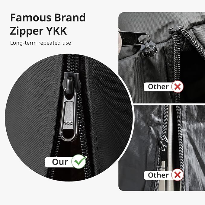 QH.HOME Winter Patio Heater Covers, [2025 Upgraded Tear-Resistant Fabric] Waterproof with Robust Zipper ,Height fit 87"-92",Dustproof/Wind/Sunlight/Snow-Resistant, 2 Pack-Black