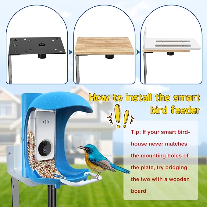 XDW-GIFTS Bird House Pole, 1 Pack 109 Inch Metal Bird Feeder Pole for Outdoor, with 5-Prong Heavy Duty Base for Birdhouse Mounting, Weather Station