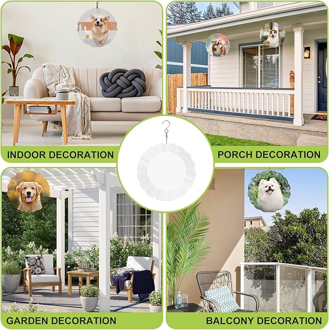 10 Pack Sublimation Wind Spinner Blanks 8 Inch,3D Wind Spinners Sublimation Blanks Products Bulk Aluminum Metal Sublimation Blank Wind Spinner for DIY Gift Indoor Outdoor Decoration