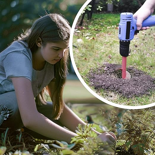 TCBWFY 3.5" x16 Inch Pink Garden Auger Drill Bit for Planting- Perfect for Planting Bulbs, Flowers, and Small Trees