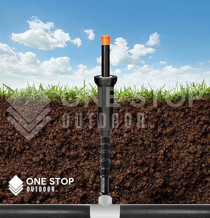 USA Made - Premium 1/2 Inch x 6 Inch MIPT Poly Cut-Off Sprinkler Height Extender Riser Nipple Adjustable Length (Fits Most Brands Orbit, Rain Bird, Hunter, Irritrol & More) (2)