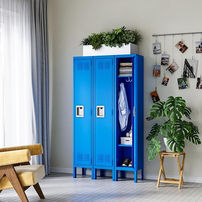 Letaya Lockers for Employees-Metal Storage Locker with Lock Door Steel Cabinet for School,Gym,Office,Staff (1 Door)
