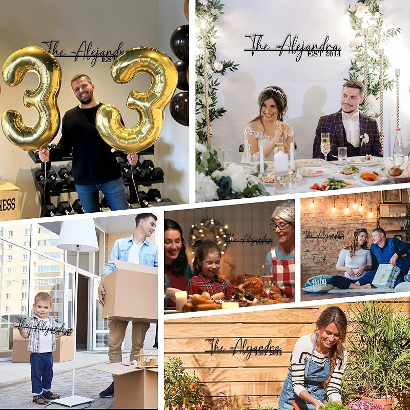 Personalized Family Name Sign | Custom Metal Sign | Metal Wall Art | Last Name Signs for Home | Wall Decor | Split Letter Monogram Sign | Home Letters | Wedding Gift | Housewarming Couples Gift