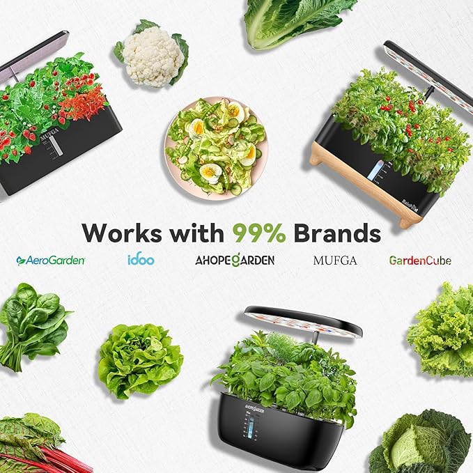 Salad Greens Seed Pod Kit for AeroGarden Hydroponics Growing System, Indoor Home Garden with American Fast/Paris Island/Buttercrunch Lettuce, Swiss Chard, Spinach, Cauliflower and Wild Cabbage, 7 Pods