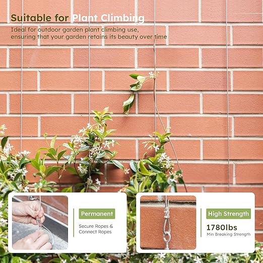 1/8 Inch Stainless Steel Cable Kit 200FT, 7 x 7 Strands Wire Rope with Aluminium Sleeves & Thimbles for Deck Railing, String Light Hanging, Shade Sail, Garden and DIY Projects