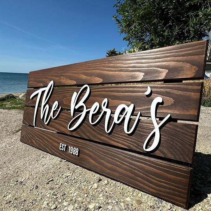 Personalized Custom Solid Wood Name Sign for Home, Office, Nursery, Wedding Gifts, Business Signs
