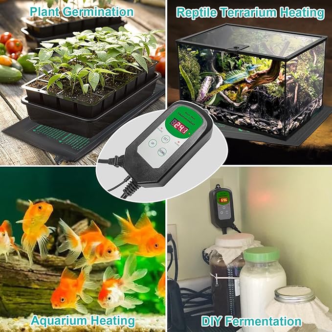 Seedling Heat Mat 8 Pack, 10" x 20.75" MET-Certified Warm Hydroponic Heating Pad, Waterproof Warm Hydroponic Plant Heating Mat for Germination, Greenhouse Grow Seed Starter