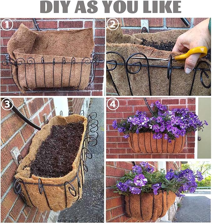 MIOHNAN Natural Coco Coir Fiber Liner Roll Sheet, Coconut Fiber Pad, Coconut Husk Liners Mat for Planters Baskets, DIY Moss Pole - 16x48 inch