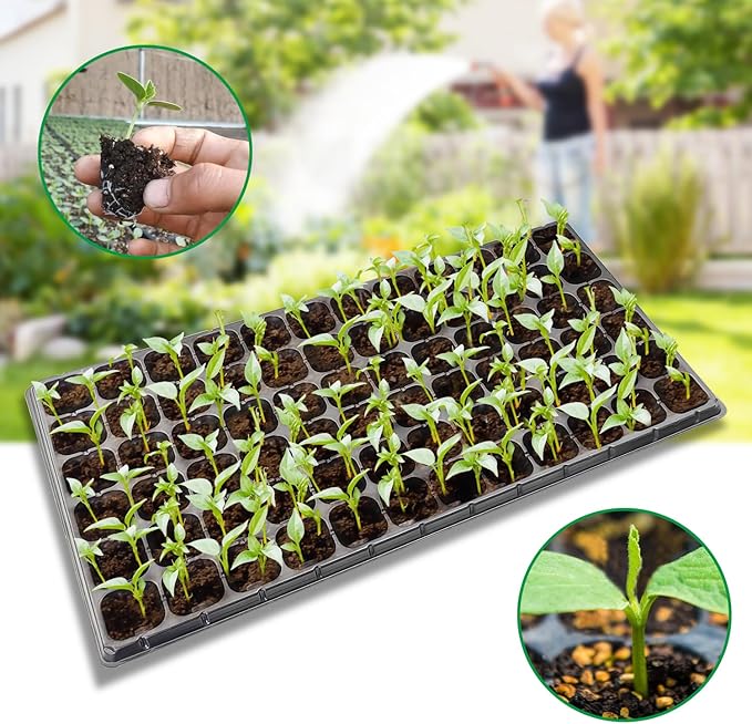 10 Pack 1020 Seed Starter Trays and 10 Pcs 72 Cell Plug Trays, Thick Durable Seedling Plastic Nursery Tray for TD538 1020 Tray Germination (10 Sets)