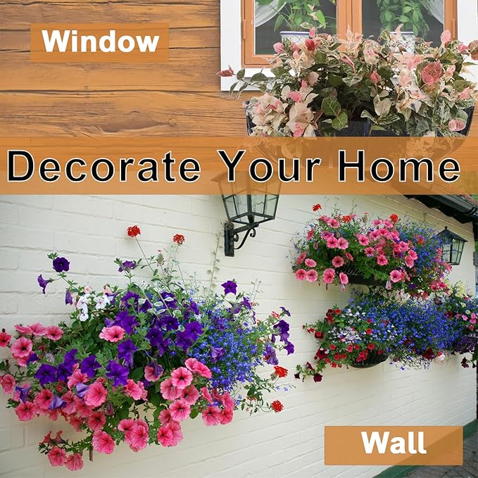 1-Pack 30in Planter Liners - Breathable Felt Hanging Basket and Window Box Liners - Prevent Root Suffocation and Bird Damage - Black