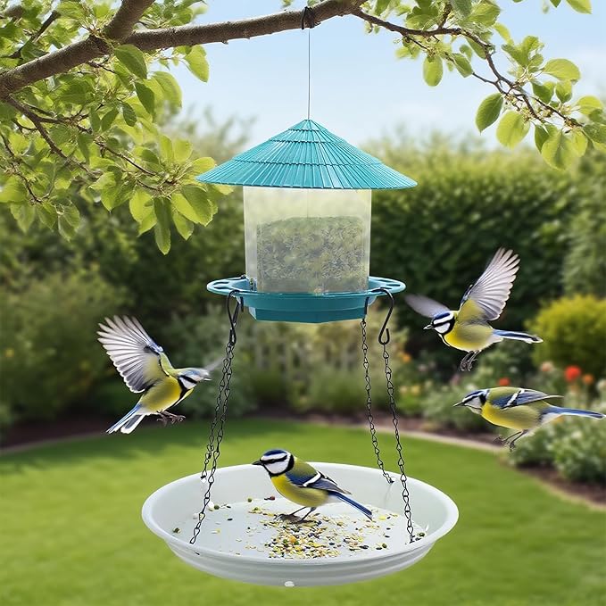 Bird Seed Catcher Tray Platforms 12" Bird Feeders Big Hanging Trays Platform can be Used for Most Feeders to Catch Dropped Seed and Shells for Outdoor Courtyard Gardens to Attract Birds (2PCS)