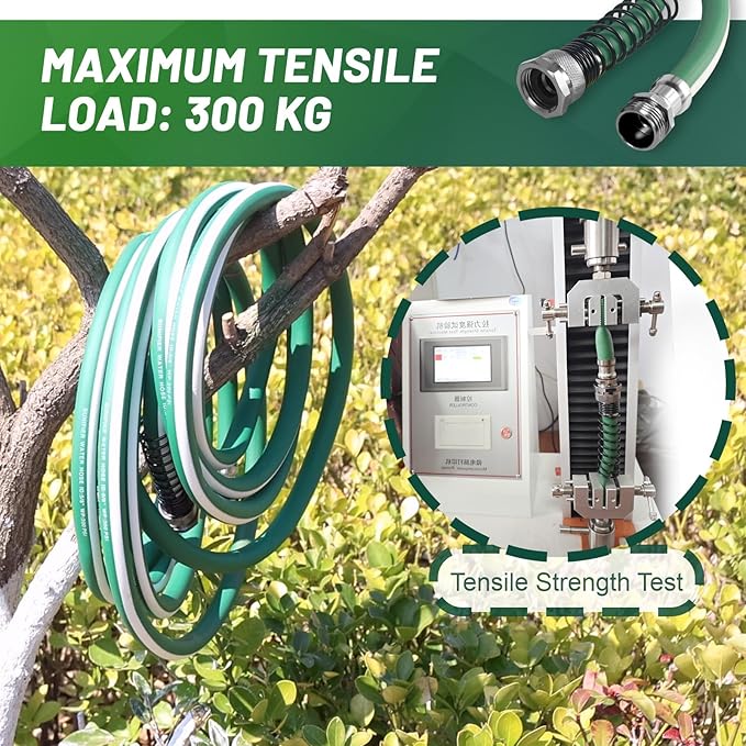 Short Garden Hose 10 ft 15 ft – Outdoor Hybird Water Hose with Solid Fitting - Flexible, Kinkless, Lightweight, Heavy Duty Garden Hose for Lawn Watering, Car Washing - Burst 500 Psi (15 ft)