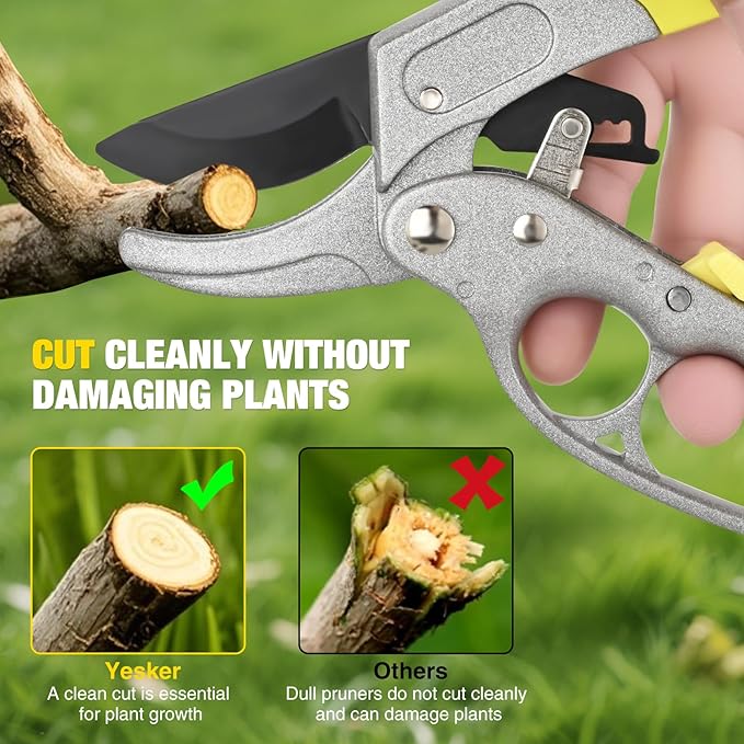 Yesker Pruning Shears Garden Shears 7.8" Professional Garden Scissors Sharp 65 Manganese Steel Blade Heavy Duty Clippers Hand Pruners for Cutting Fresh Flowers Branch Plant Trimming Gardening Tools