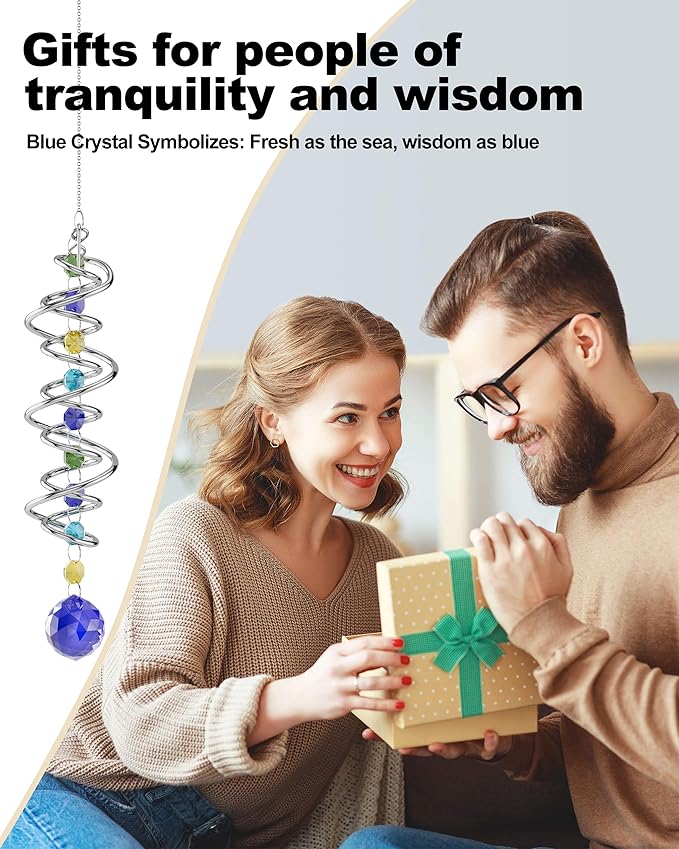 1 Pack Crystal Suncatcher, Hanging Sun Catcher Prism with String Rainbow Maker Suncatchers for Windows, Room, Outdoor, Car Mirror, Whimsical Home Garden Decor